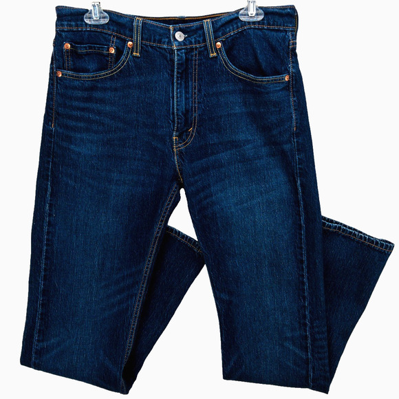 Levi’s 505 Regular Fit Straight Leg Jeans Men’s 31x34 Dark Wash Blue Workwear - Picture 1 of 13